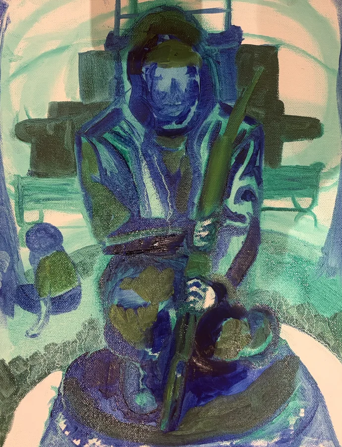 No. 13 — Blue Interior, Acrylic