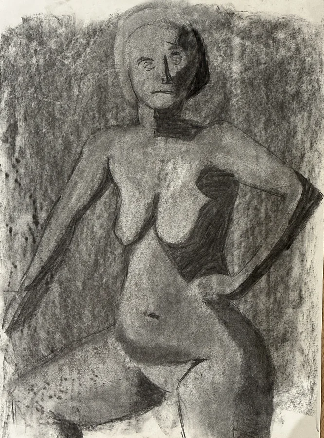 No. 10 — Figure Study 1, Charcoal