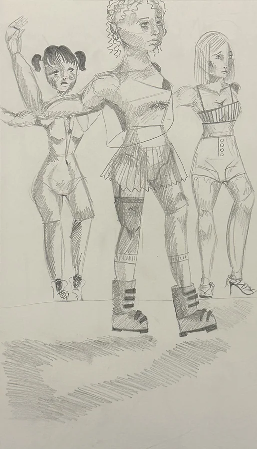 No. 21 — Three Figures, Graphite